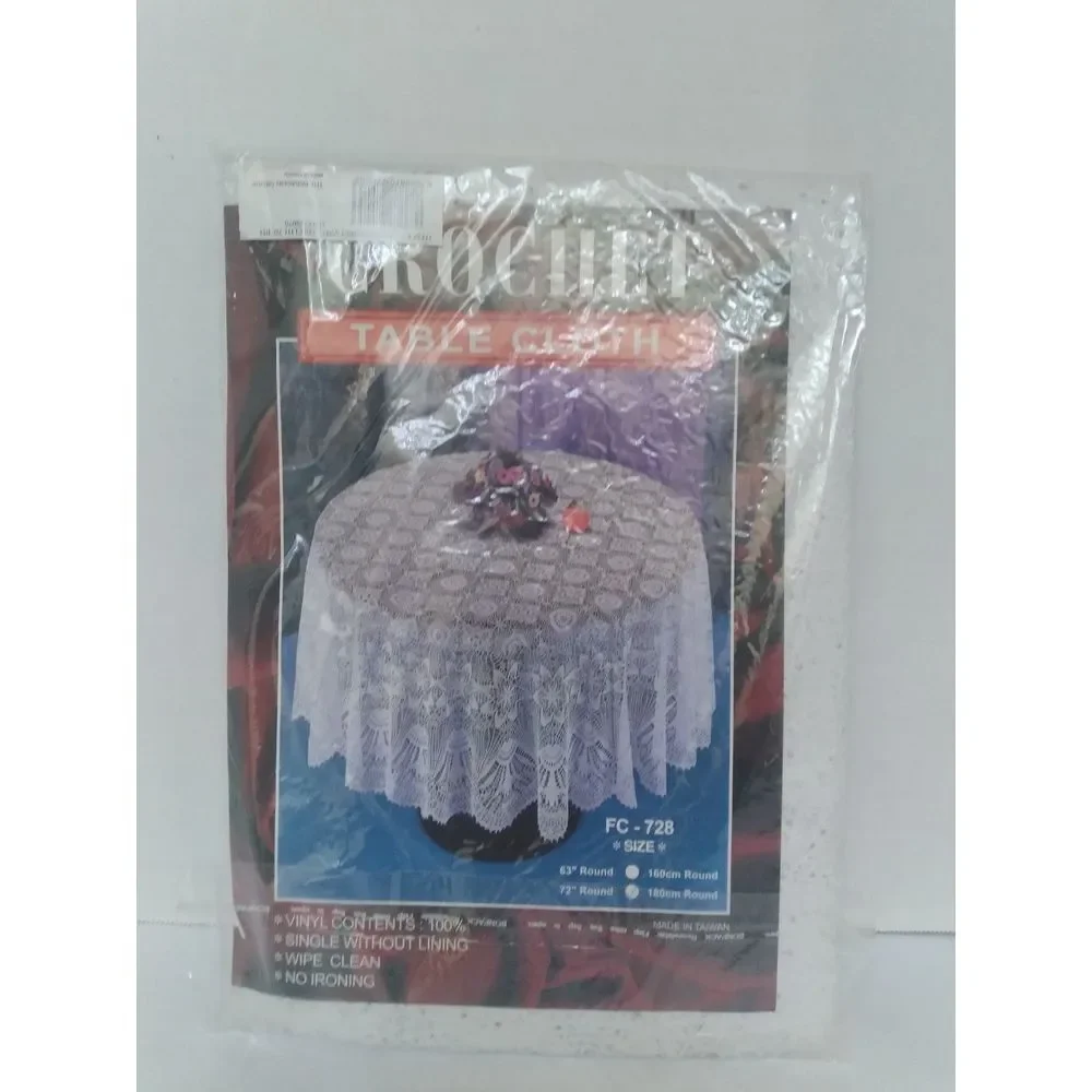 Vintage Crochet Lace Round Tablecloth‎ Pattern FC-728 Elegant Dining Room Decor